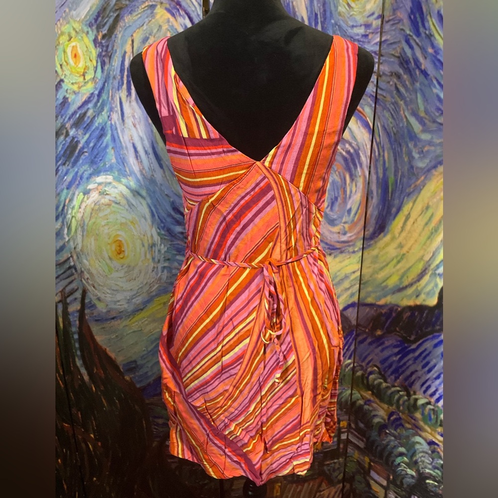 Wild fable, medium pink and orange multi striped slip dress - Picture 4 of 4